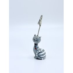 Kortholder - Gr� kat med hvide striber