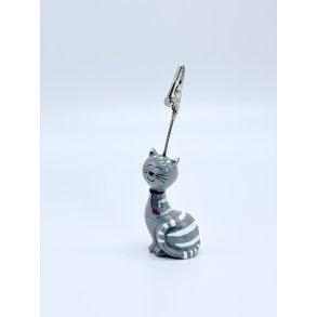 Kortholder - Gr� kat med hvide striber