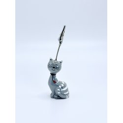 Kortholder - Gr� kat med hvide striber