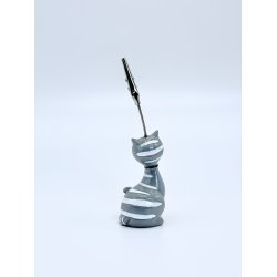 Kortholder - Gr� kat med hvide striber